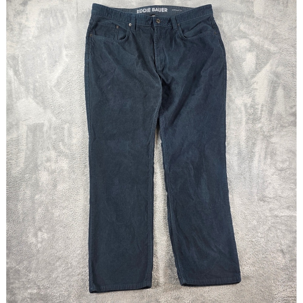 Eddie Bauer Straight Fit Corduroy Pants Navy Blue 38x30 (29) Mens Outdoor Casual